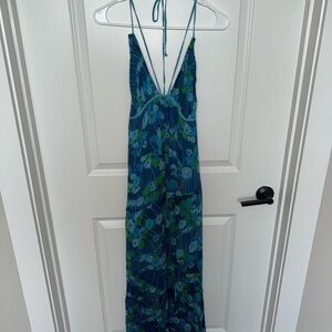 Urban Outfitters Blue and Green Patterned Dress